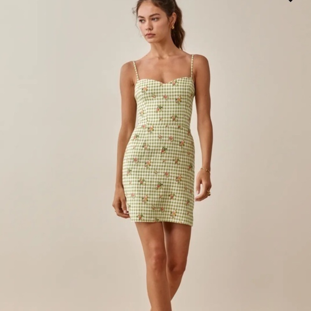 SALE✨Reformation Roarke Linen Dress in Patio *NEW* - Picture 2 of 6